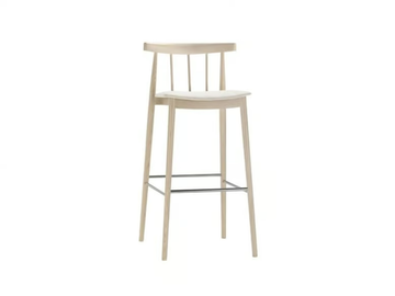 SMILE BQ0328 / BQ0347 - High beech stool with integrated cushion with footrest by Andreu World - view 2